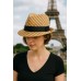 Fedora Straw Hat w/ Zebra Print - Beige - HT-1182BE